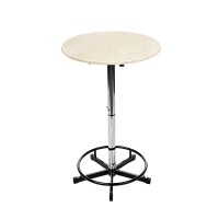 Stehtisch Edelstahl White Marmor mit 70cm oder 80cm Tischplatte rund